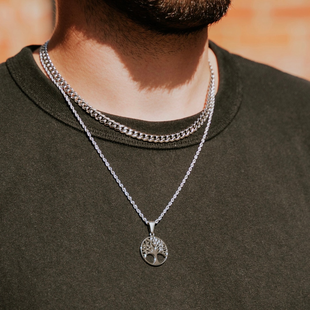 Collier homme Collier pendentif arbre de vie Pendentif arbre
