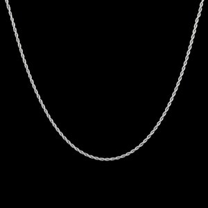 Mens Chain - Silver 2mm Thin Rope Chain Necklace - Twisted Rope Chain For Men - Silver Initial Chain Necklace Men Jewelry By Twistedpendant