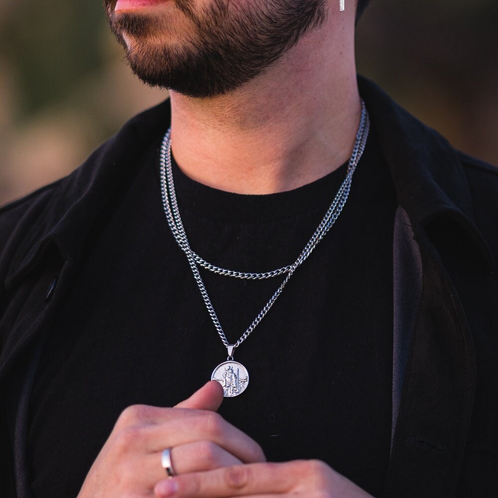 St christopher necklace mens deals