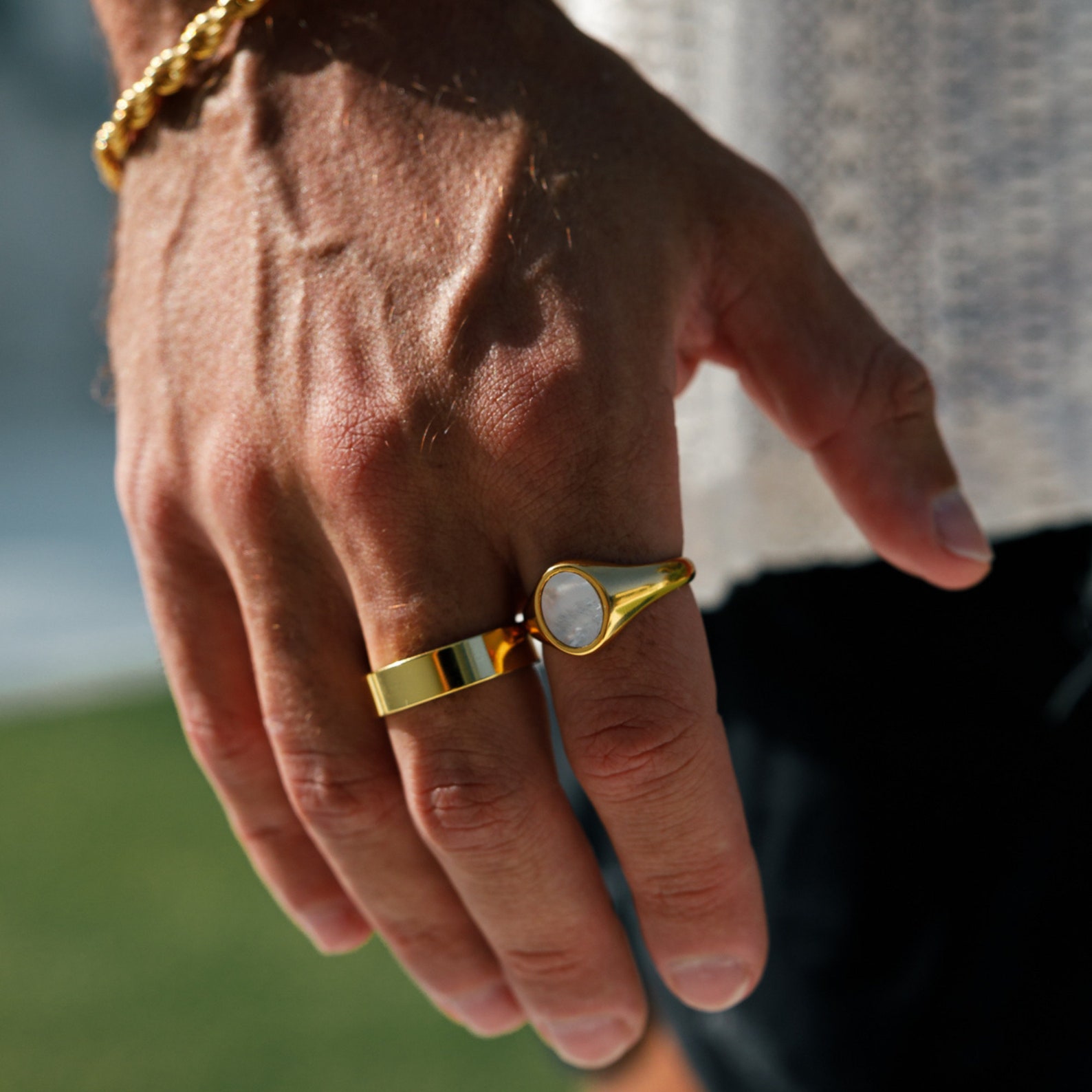 Mens Ring - 18K Gold Band Ring, Mens Jewelry - Mens Pinky Rings ...