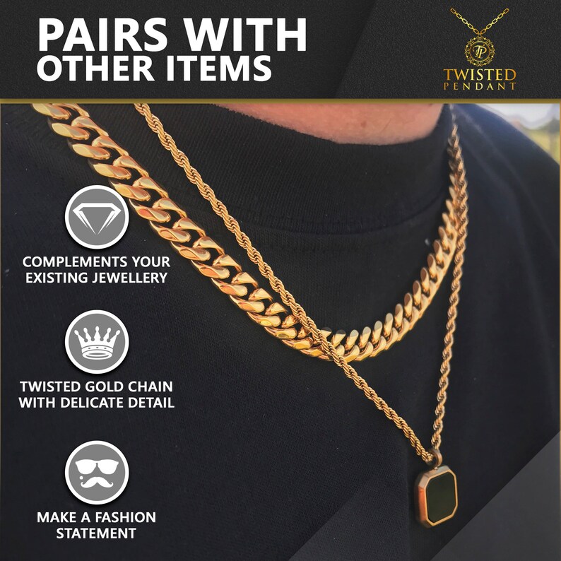 14k Gold Paperclip Chain Necklace Mens Chain 6mm Stainless Etsy