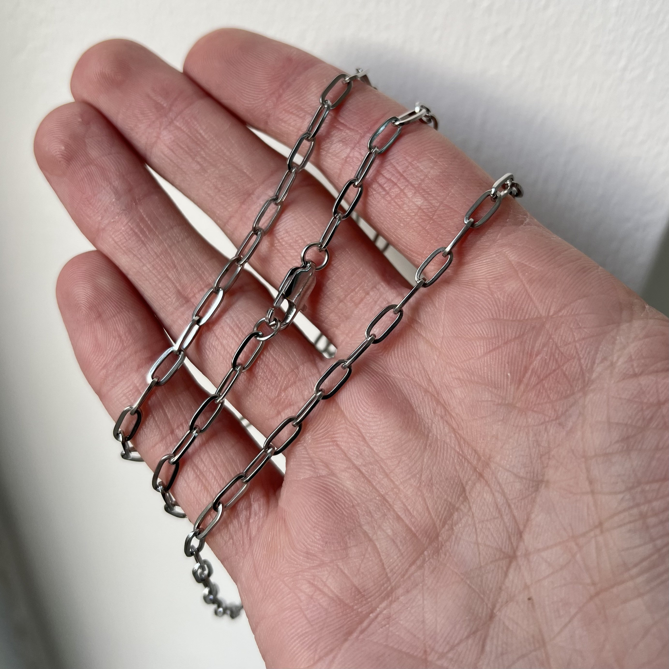 メンズブレスレット - 薄型シルバーブレスレット メンズ - 3mmペーパー 