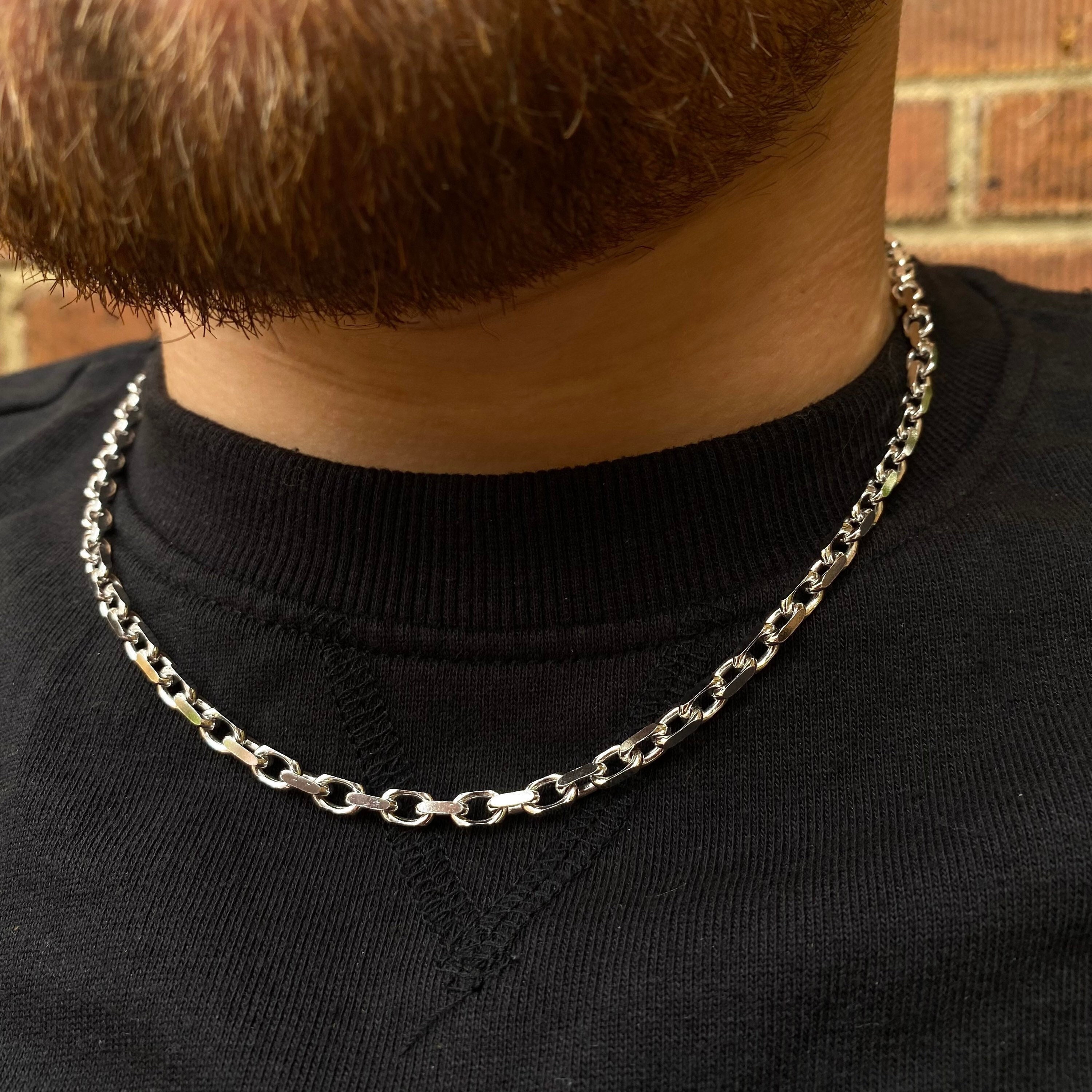 Mens Necklace, Silver Chain Necklace for Men, Silver Chain Men, 23K Gold Chain, Mens Sterling Silver Chain Necklace, Mens Silver Chain - Etsy Mens Necklace, Silver Chain Necklace for Men, Silver Chain Men, 23K Gold Chain, Mens Sterling Silver Chain Necklace, Mens Silver Chain - Etsy