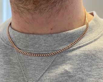 14金】14K ゴールド キューバンリンクチェーンネックレス 56cm 14金