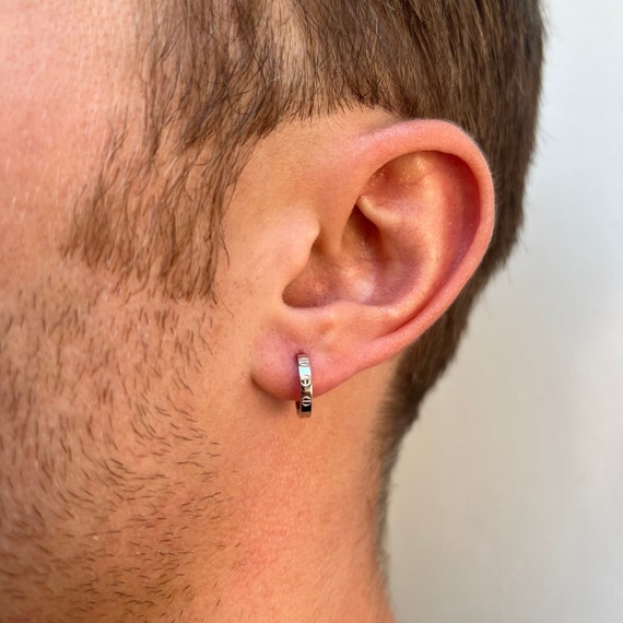 Stainless Steel Barbell Stud Earrings For Mens Gossip Pattern Screw Earings  Titanium Steel Piercing Jewelry Accessories - AliExpress
