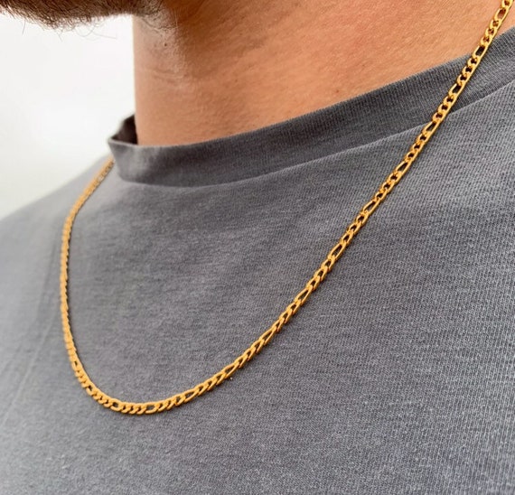 Mens Chain Necklace 18K Gold Curb Chain Men Thin Chain -  Denmark