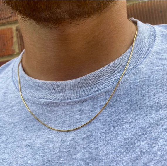 18k Gold Snake Chain 1mm Thin, Mens Gold Chain, Gold Chain Men, Gold Chain  Necklace, Mens Chain Simple Gold Necklace by Twistedpendant 