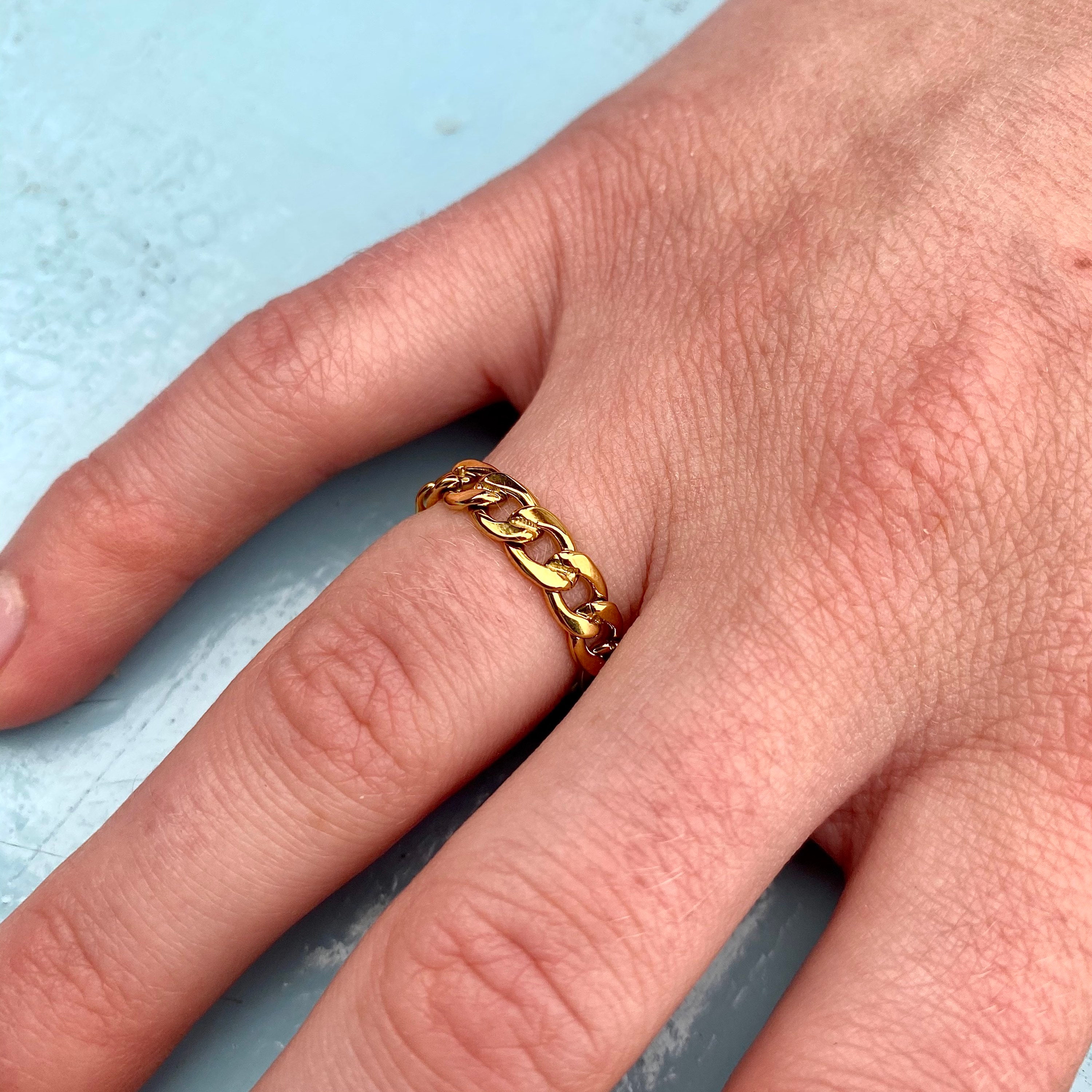 Mens Ring Silver Chain Ring Gold Ring Men Silver Rings Etsy