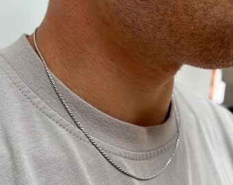 メンズネックレス - 925スターリングシルバーロープチェーン - メンズ