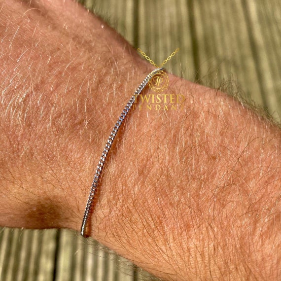 mens thin chain bracelet