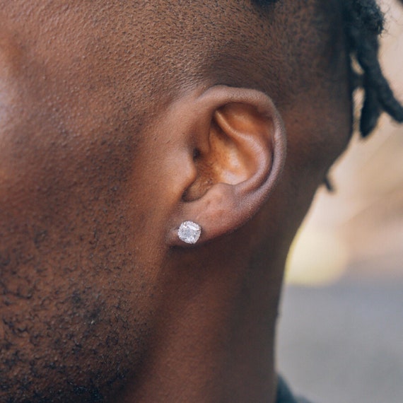 Men's Sterling Silver Crystal Earrings & Studs for sale