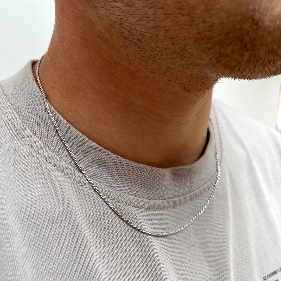 Silver Rope Chain, Mens Silver Rope Chain, Silver Chains for Men