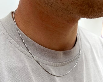 2mm Silver Snake Chain, Mens Chain, Silver Chain Mens, Flat Snake Simple  Mens Necklace 18 / 20 / 22 by Twistedpendant 