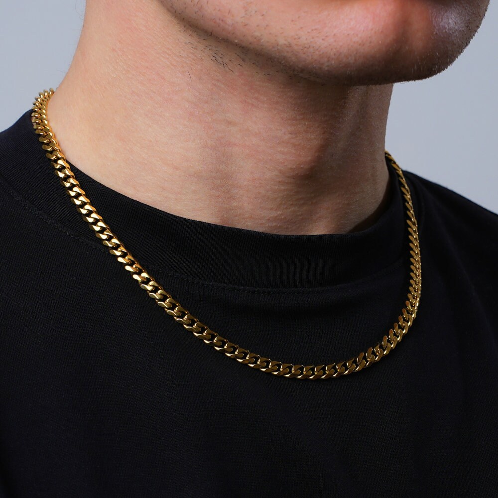 Mens Chain - 6mm Cuban Link Chain, Silver Chain Necklace for Men - Mens ...