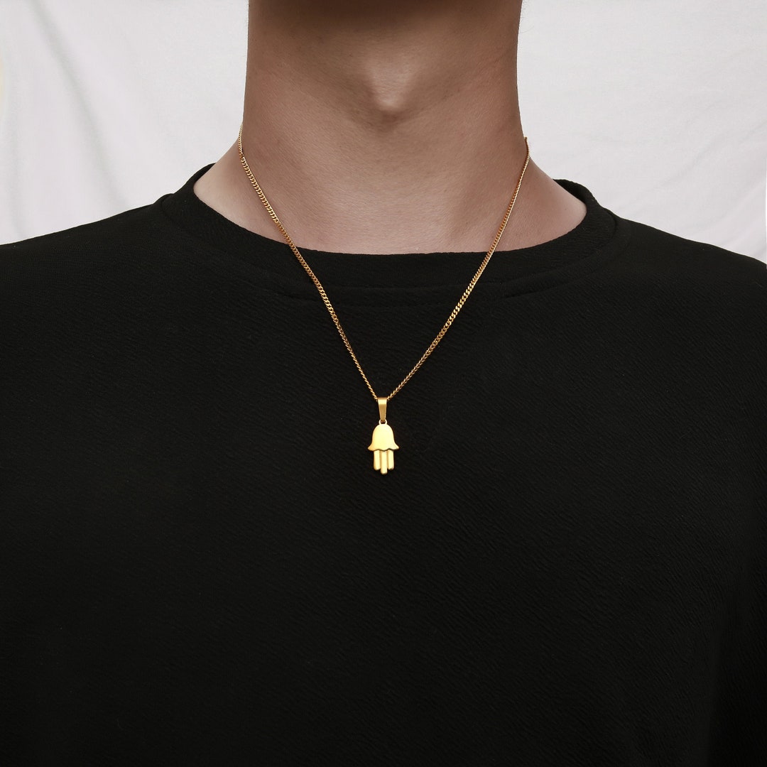 Hamsa pendant mens discount