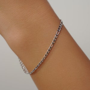 Silver Bracelet Chain, 3mm Silver Tiny Dainty Bracelet For Women, Minimalist Bracelet Women - Dainty Chain Bracelet - 18K Gold Bracelets