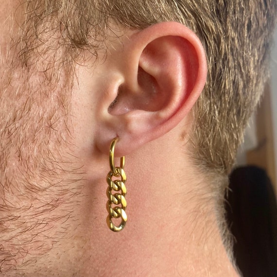 Chain Earrings | Stud earrings for men, Earrings, Chain earrings