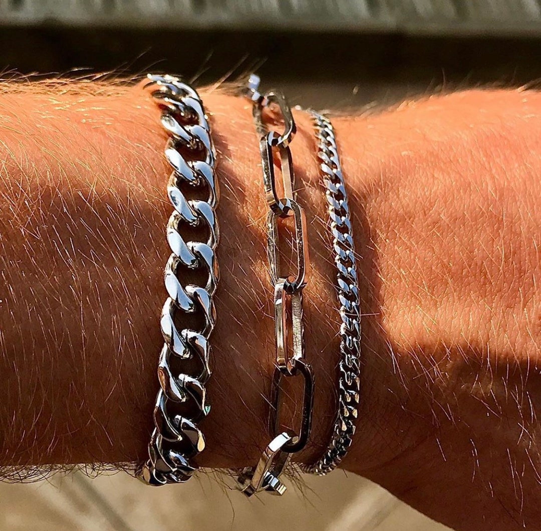 thumbnail image 2 of 14mm Sterling Silver Heavy Cuban Link Chain Bracelet For Men - 8 Or 9 Inch 2 of 3