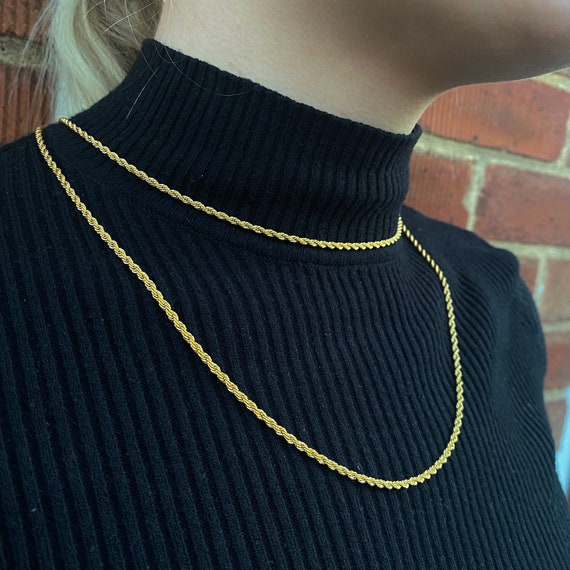 Thin Gold Layered Rope Chain