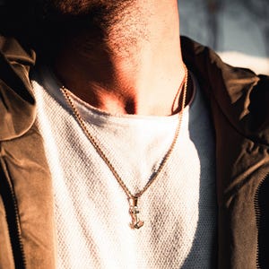 Small Anchor Pendant - 18K Gold Anchor Necklace For Men - Stainless Steel Anchor Pendant Chain - Mens Necklace - By Twistedpendant
