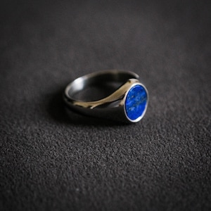 Royal Blue Lapis Lazuli Signet Ring Men Mens Ring Mens Pinky Rings Blue Gemstone Signet Ring Mens Gold Ring For Him Gift All Sizes image 5