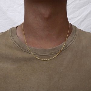 Silver Chain Necklace for men, 2mm Thin Silver Chain Men - By Twistedpendant