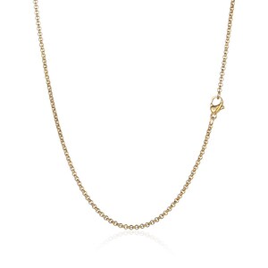 2mm 18K Gold Chain Necklace, Mens Gold Belcher / Rope Chain, Gold ...