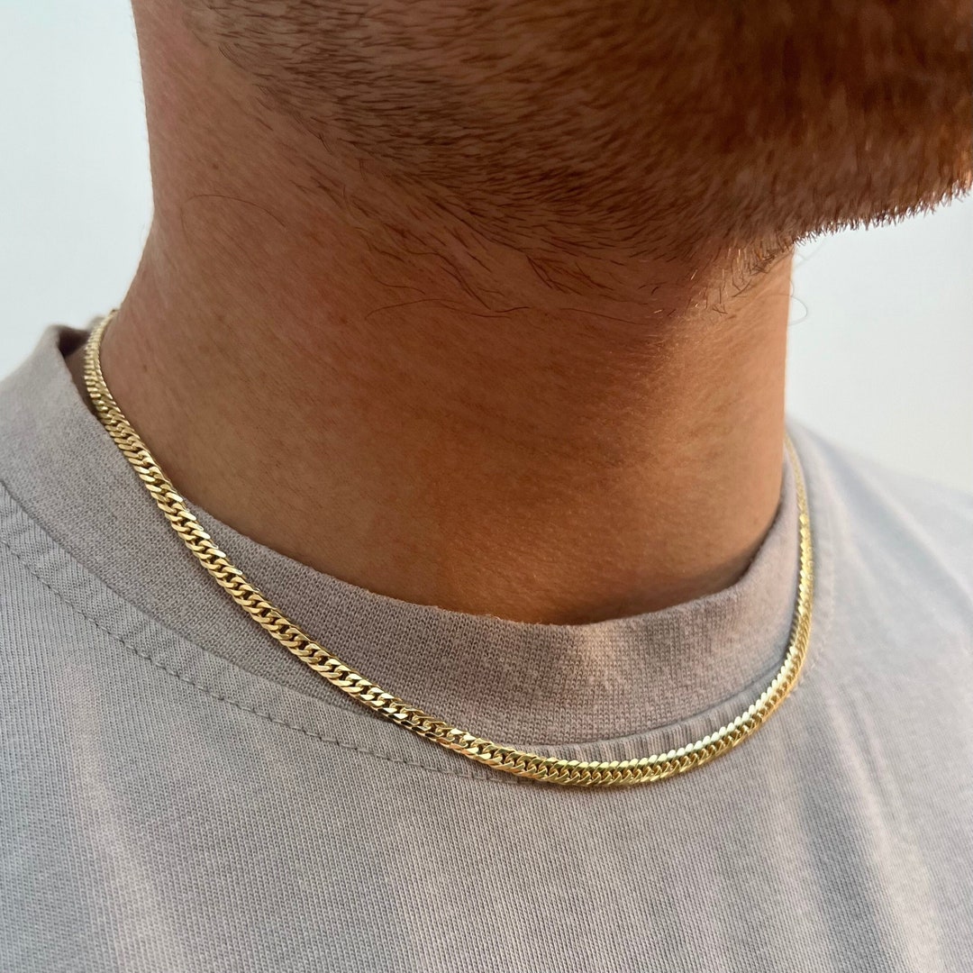 Gold Chain Gold Double Curb Link Chain Mens Gold Chains Etsy UK