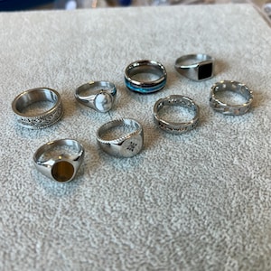 Anillo de sello de plata para hombre, anillo de meñique para hombre - Joyería para hombre - Anillos de regalo para hombre - Anillo masculino de plata, joyería para hombre, regalos en el Reino Unido