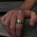 Mens Silver Chain Spinner Ring, Silver Stainless Steel Ring, Rotating Fidget Ring - Mens Silver Pinky Ring - Rings for Men - Spin Ring Gift 