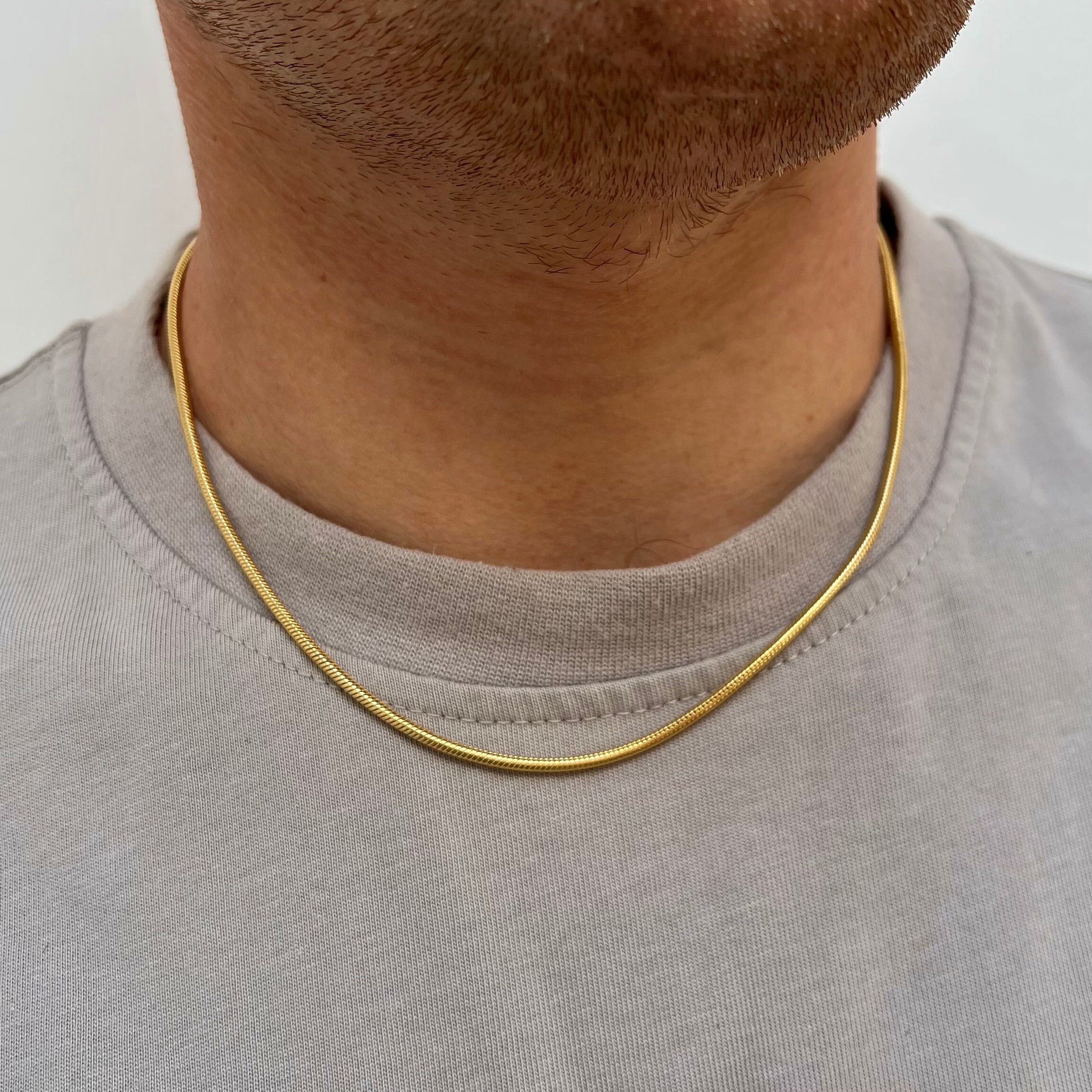 ゴールド スネーク チェーン、18K ゴールド チェーン ネックレス