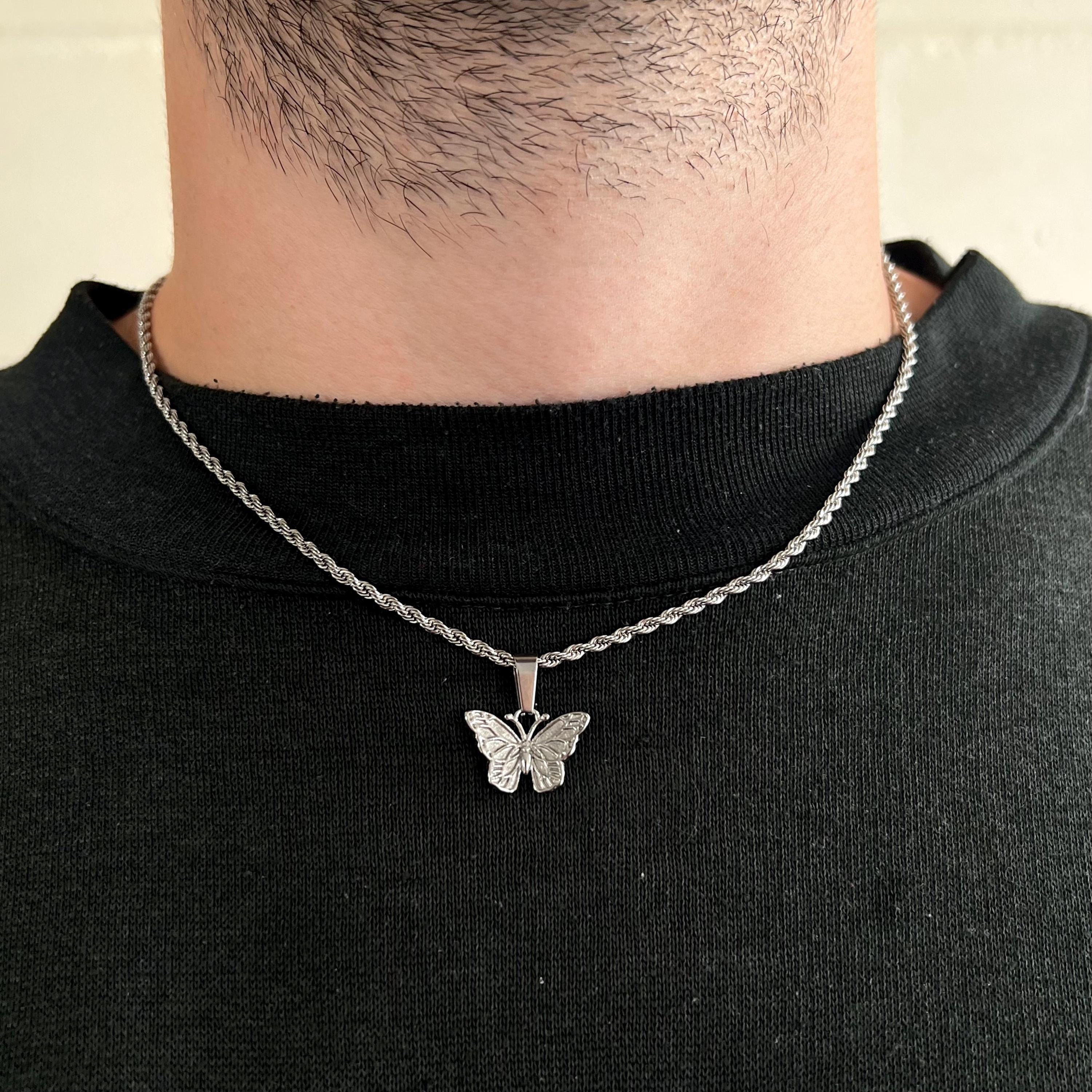Male butterfly necklace discount