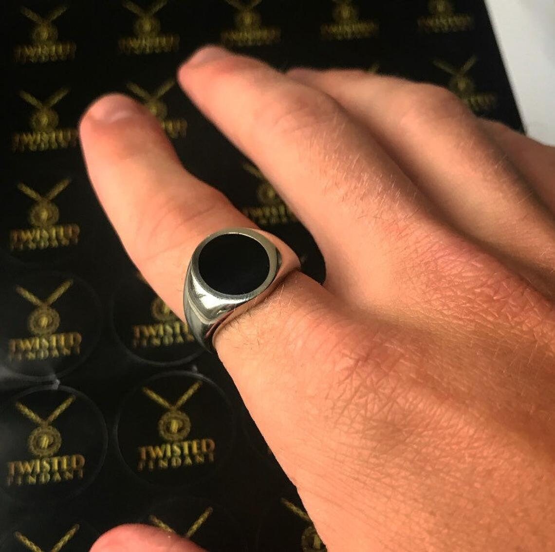 Mens Ring - 925 Sterling Silver Ring Adjustable Signet Ring Mens Ring - 925 Sterling Silver Ring Adjustable Signet Ring