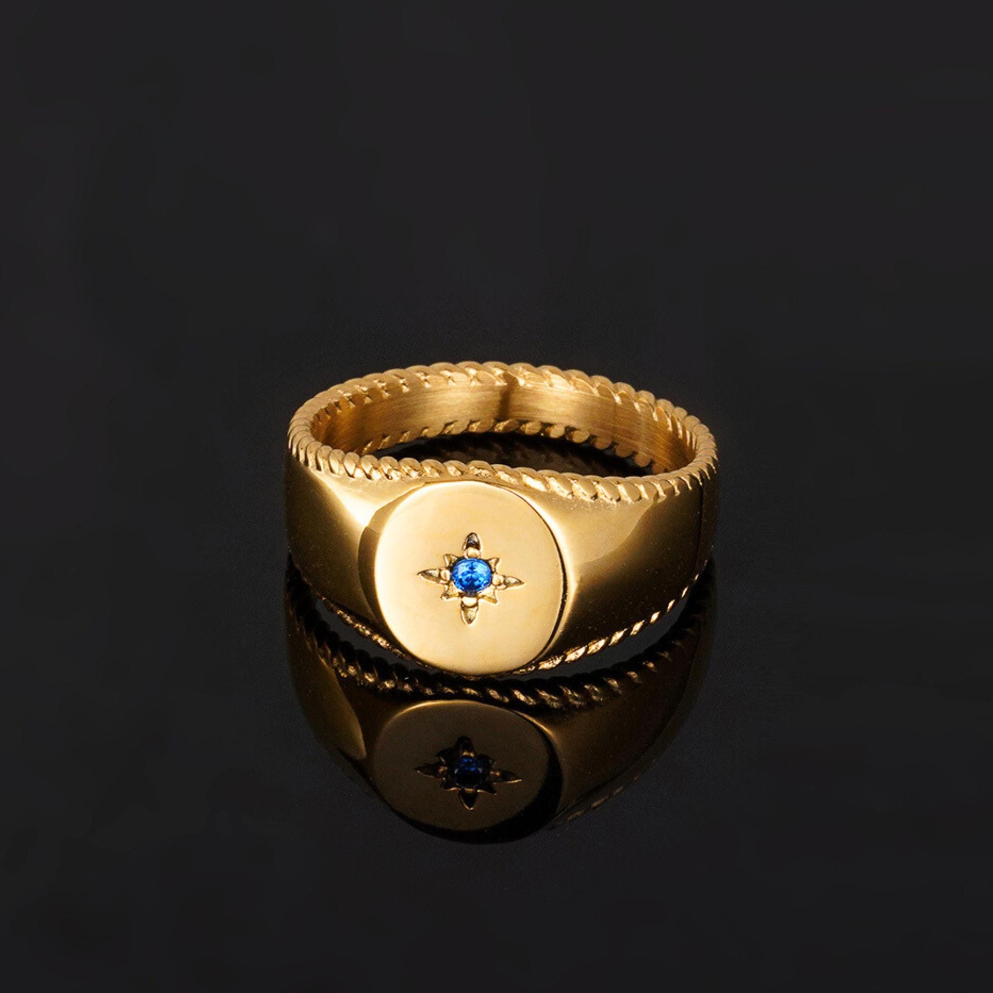 英国 9金 ヴィンテージ ダイヤモンド スターバースト シグネットリング 13号 英国 9金 ヴィンテージ ダイヤモンド スターバースト シグネットリング