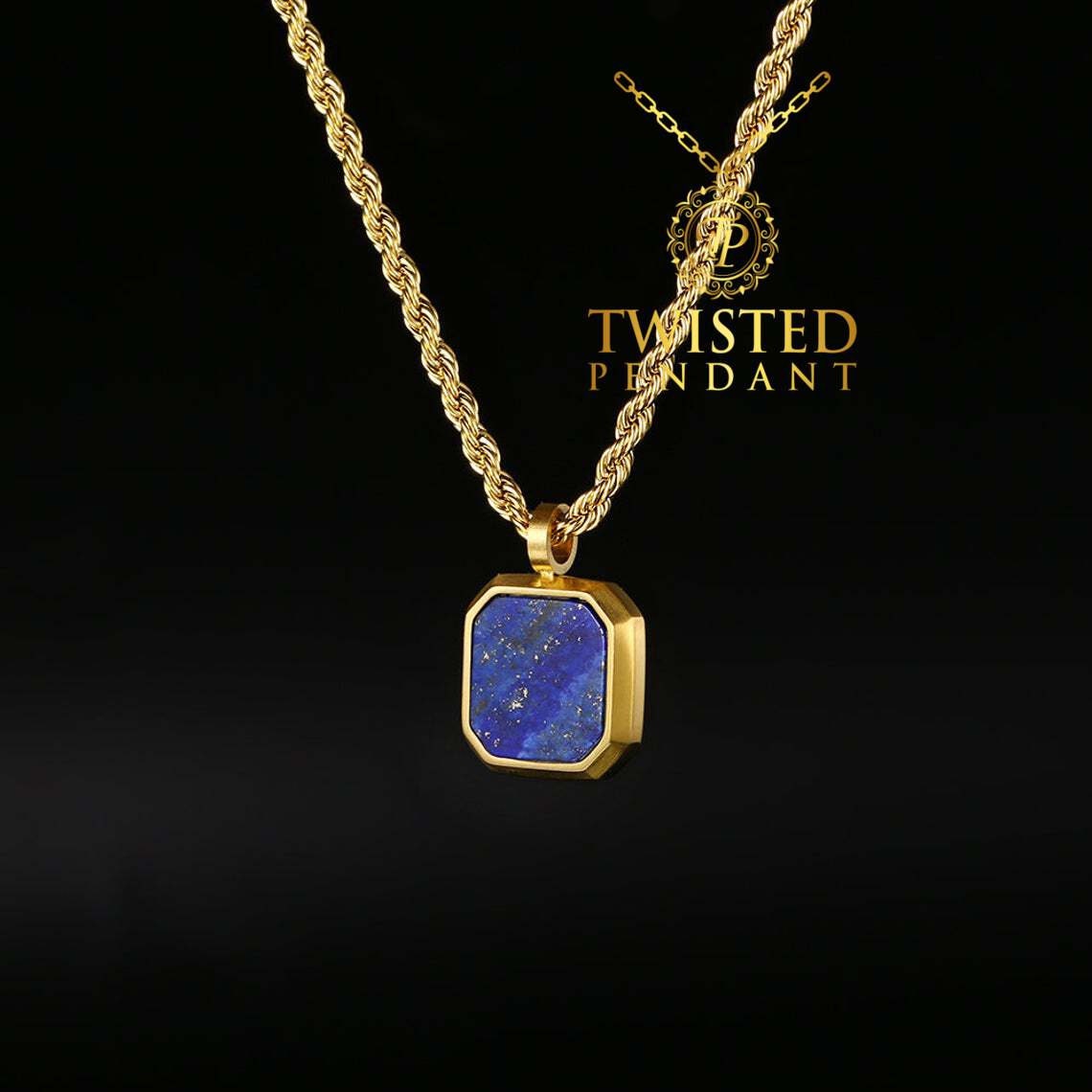 Lapis Lazuli Gemstone 925 Sterling Silver Pendant Necklace