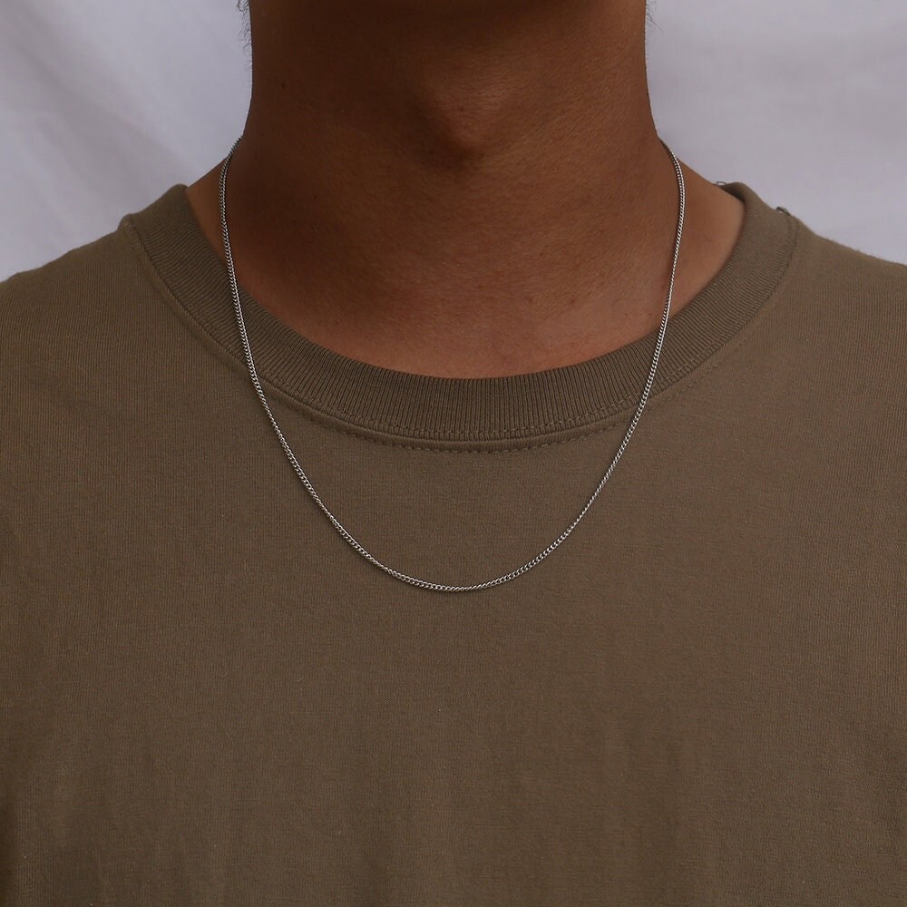 2mm Silver Chain Necklace Mens Silver Connell Curb Chain Silver