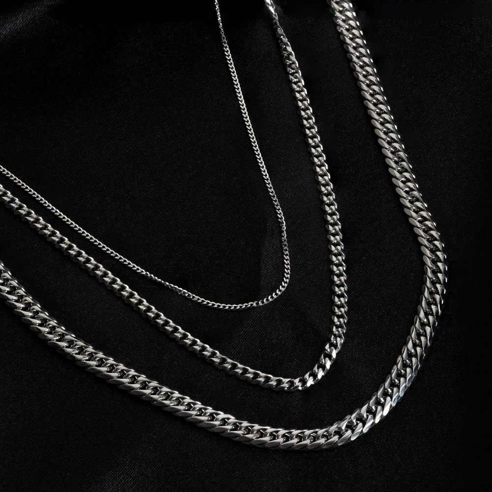 Silver Paperclip Chain Necklace for Men - Mens Necklace - Mens Silver Chain - 6mm Necklace Chain Mens - Silver Chains UK - by Twistedpendant