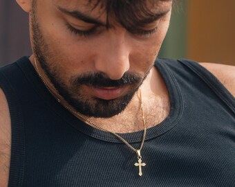 Collana Con Ciondolo Croce Semplice In Acciaio Inossidabile - Foto 8