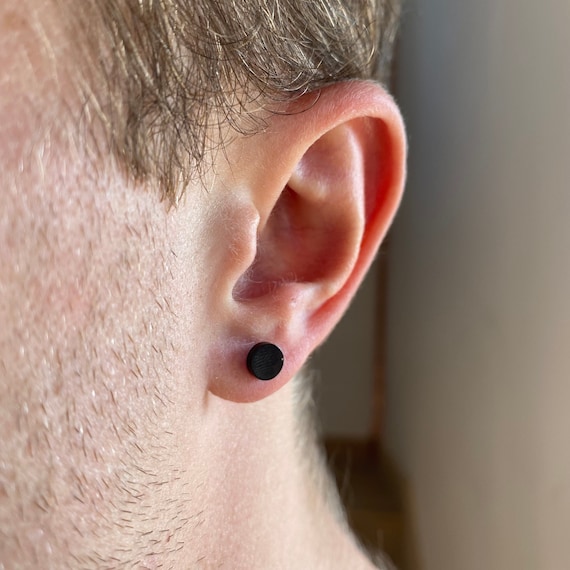 Buitensporig Bezem Lezen Mens oorbellen zwarte stud oorbellen mannen 6mm ronde - Etsy België