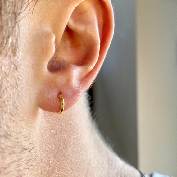 Men's Thin Gold Hoop Earrings | JAXXON