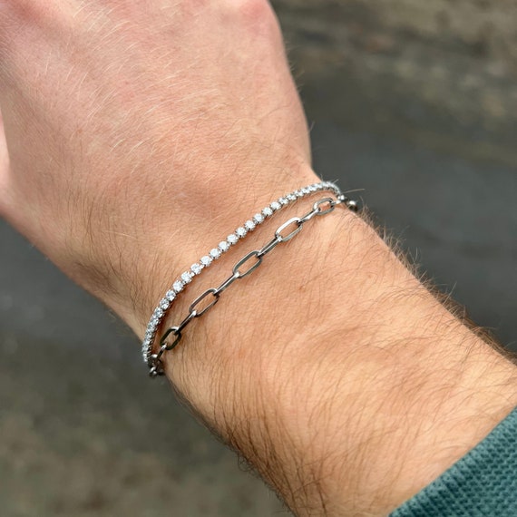 TENNIS CHAIN BRACELET 2 MM LIGHT BLUE TENNIS CHAIN BRACELET 2 MM LIGHT BLUE