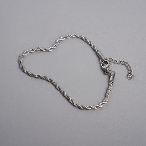 Mens Bracelet - Silver Rope / Snake Bracelet For Men
