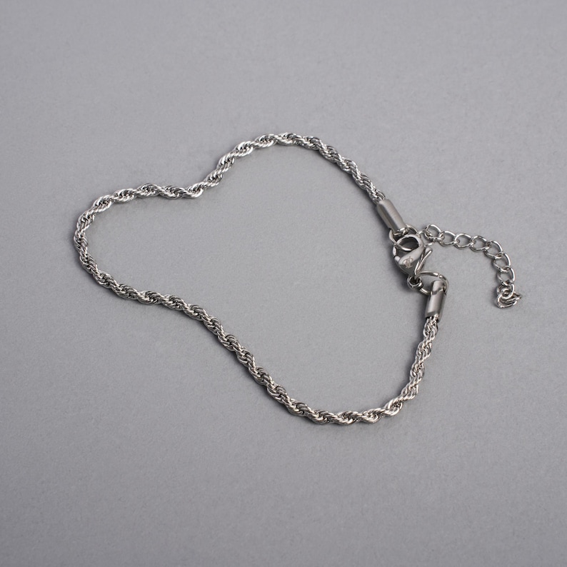 Mens Bracelet - Silver Rope / Snake Bracelet For Men