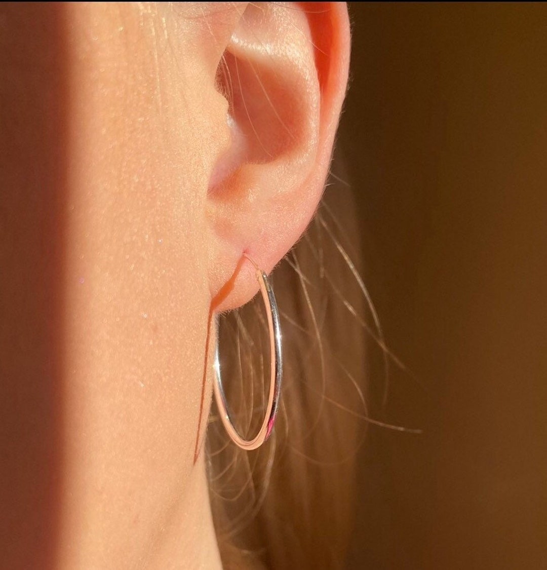 Diamond 1/4ctw. Hoop Earrings In Sterling Silver - Foto 7