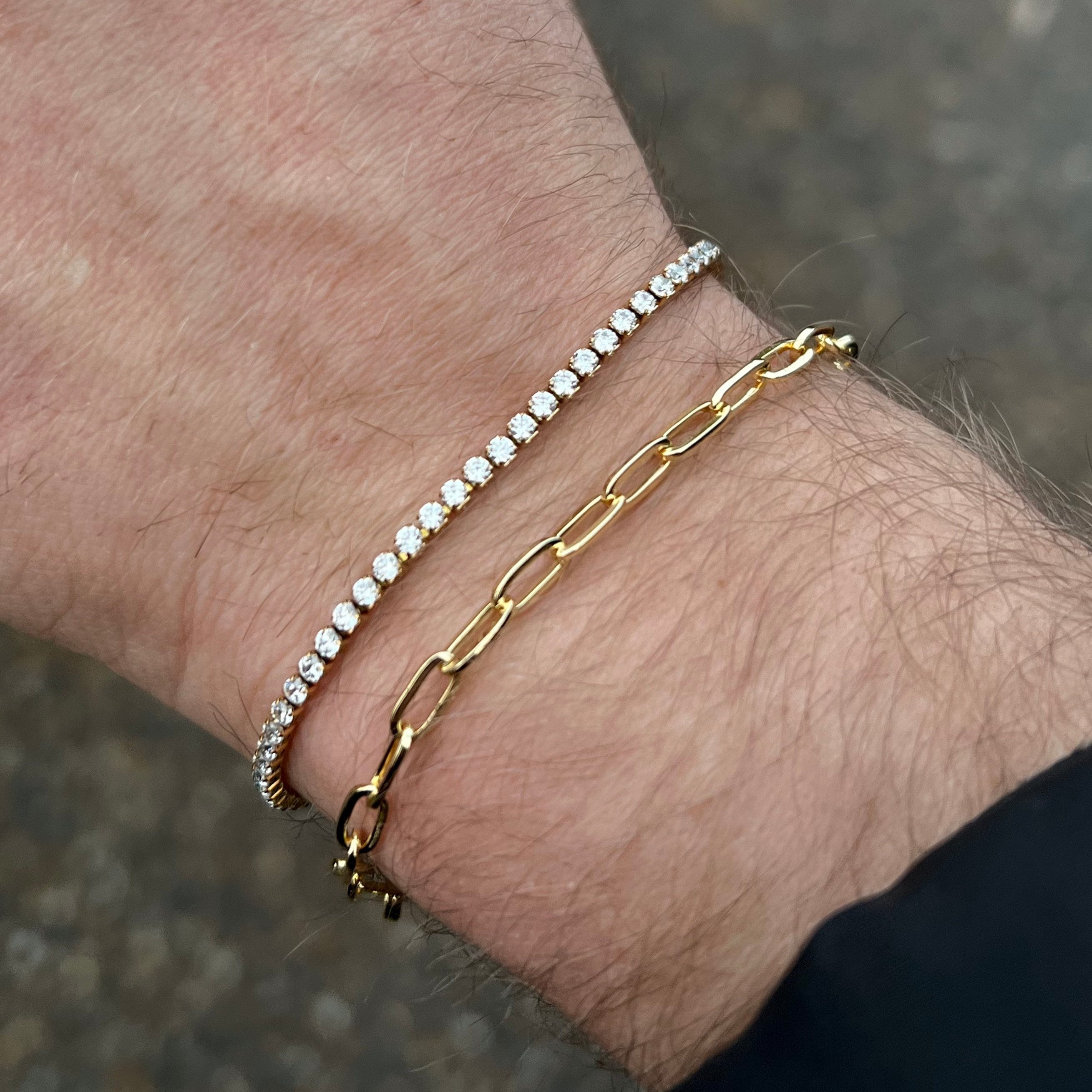 Mens cz tennis bracelet deals