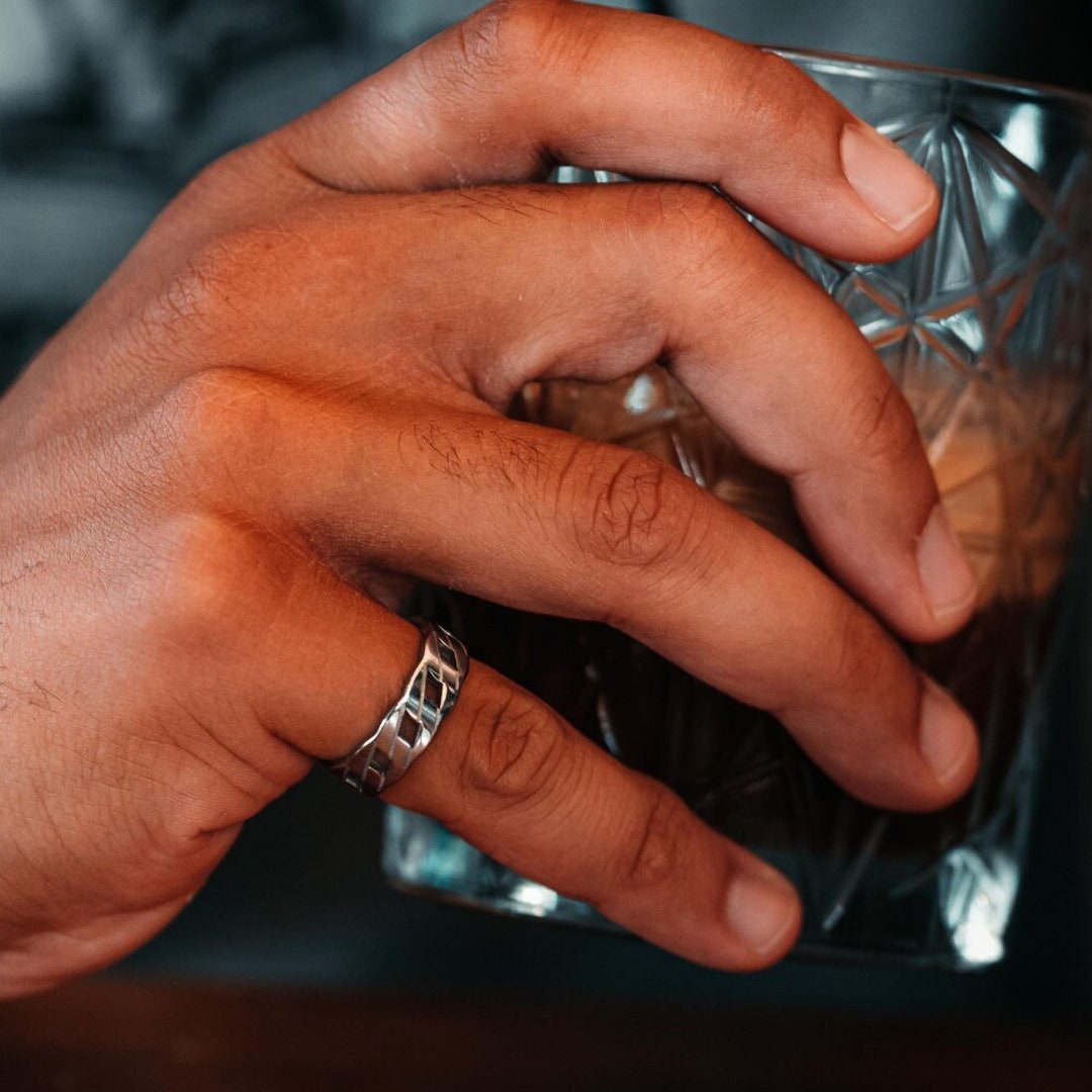 Mens Pinky Rings, Mens Ring Silver Cuban Chain Rings for Men, Simple Band  Ring, Silver Rings Men Pinky Style Promise See Ring - Etsy Canada