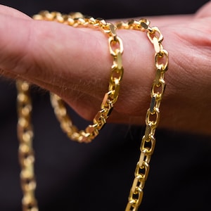 Thick 23K Gold Chain - Gold Rolo Link Chain - Mens Gold Chains - Heavy ...