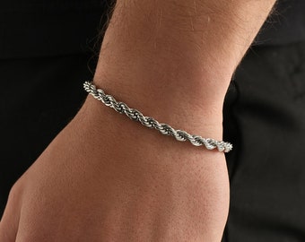 2 pezzi bracciali da uomo braccialetto a catena catenella a mano in argento gioielli hip-hop rapper unisex in acciaio inossidabile Bracciali Cresima ( Silver #1, One Size