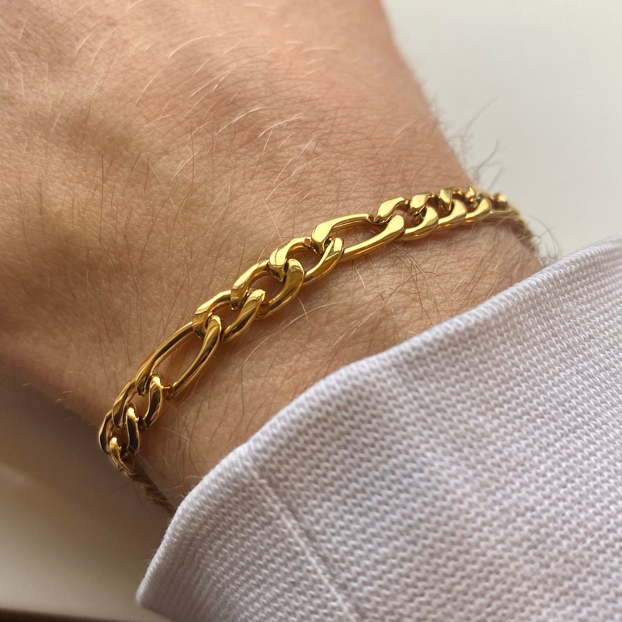 Pulsera De Acero Inoxidable Plateada Para Hombre, Pulsera De Cadena De Eslabones De 2 Piezas, Pulsera Cubana De Eslabones Pesados Para Hombre, Cadena De Plata A Prueba De Deslustre, Joyería