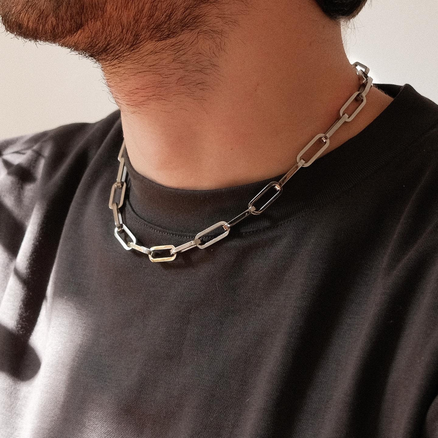 Silver Paperclip Chain Necklace Mens Chain 6mm Stainless Steel Etsy